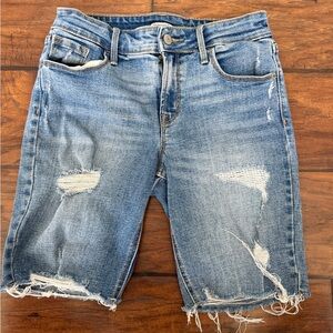 Distressed Bermuda Jean Shorts